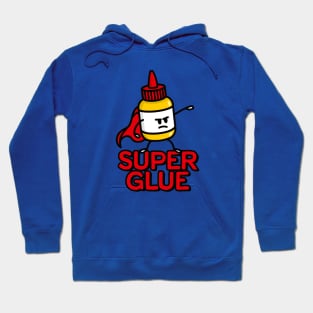 Super glue super hero hero funny glue pun cartoon Hoodie